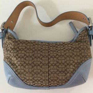Authentic Blue and Tan Coach Bag with Tag and Dust Bag